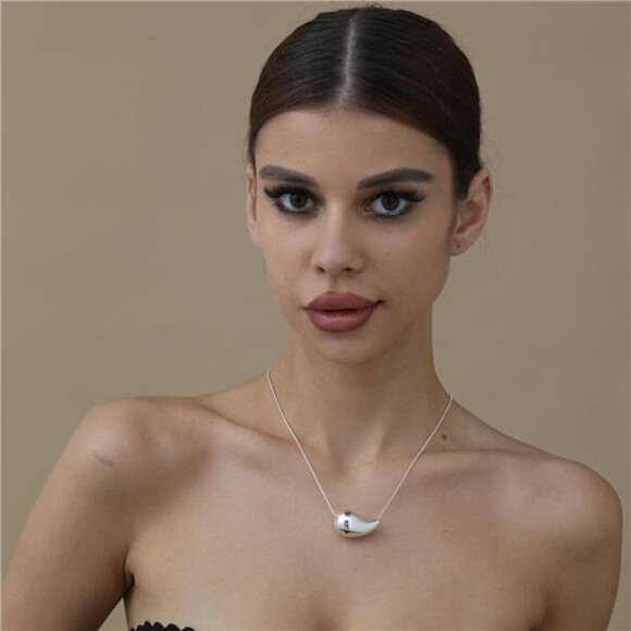 14K Gold Plated Teardrop Necklace - Dainty Water Drop Pendant, Hypoallergenic - Picture 3 of 6